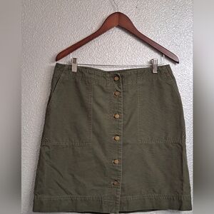 Vintage Lauren Ralph Lauren Olive Button Up Mini Skirt   Size 12
